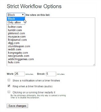 StrictWorkflow - Opciones
