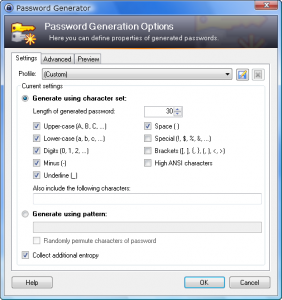 Keepass - Generate password